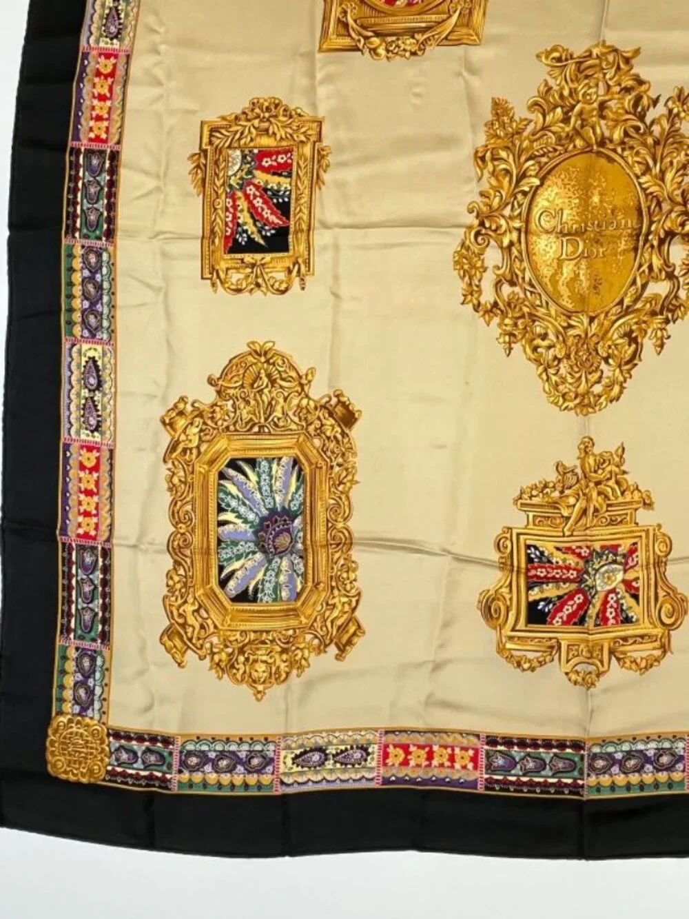 Dior Silk Scarf Multicolor Vintage